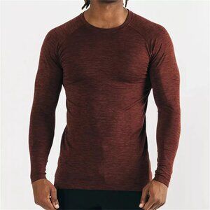 Alphalete Hero Seamless Long Sleeve in Sparrow Crew Neck Shirt